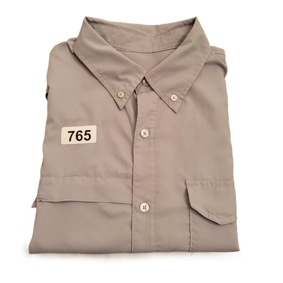 Huk Tide Point Performance Fishing Shirt Long Sleeve Button Down Beige Men's XL - Picture 7 of 7